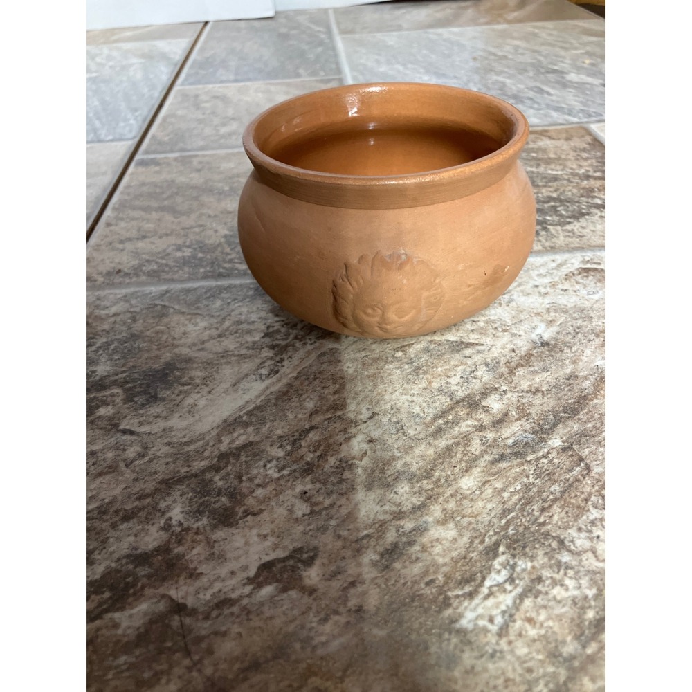 Boston Warehouse Bentson-West Italy Terracotta Sun Face Bowl Small Planter 4.5"
